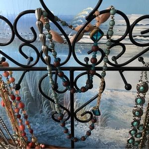 Turquoise Wood n Bead Necklace